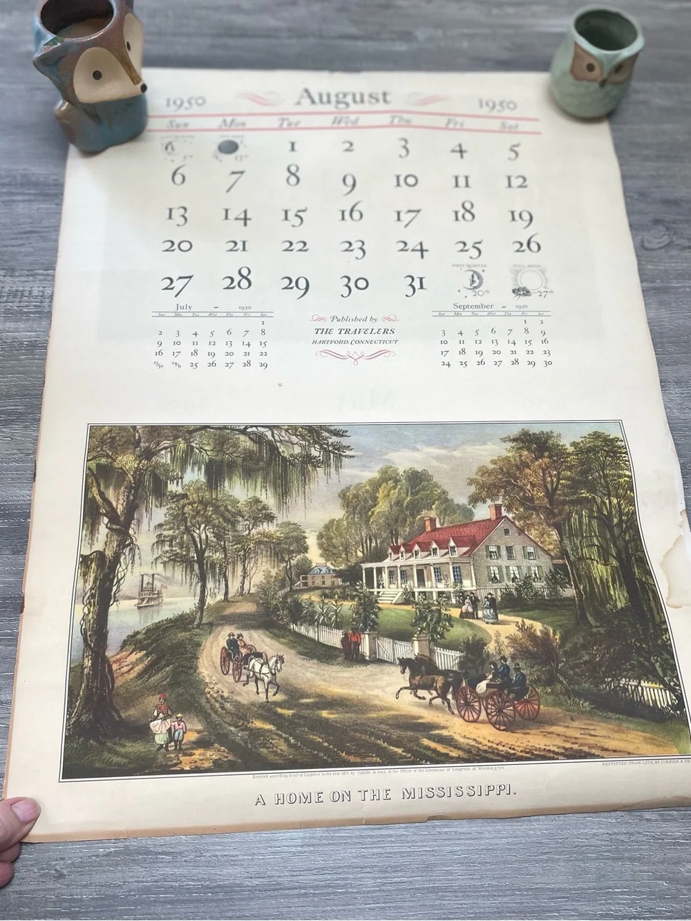1950s Authentic Hartford, CT Illustrated Wall Calendar